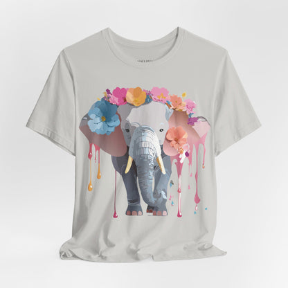 Natural Cotton Tee Shirt with Elephant Printify