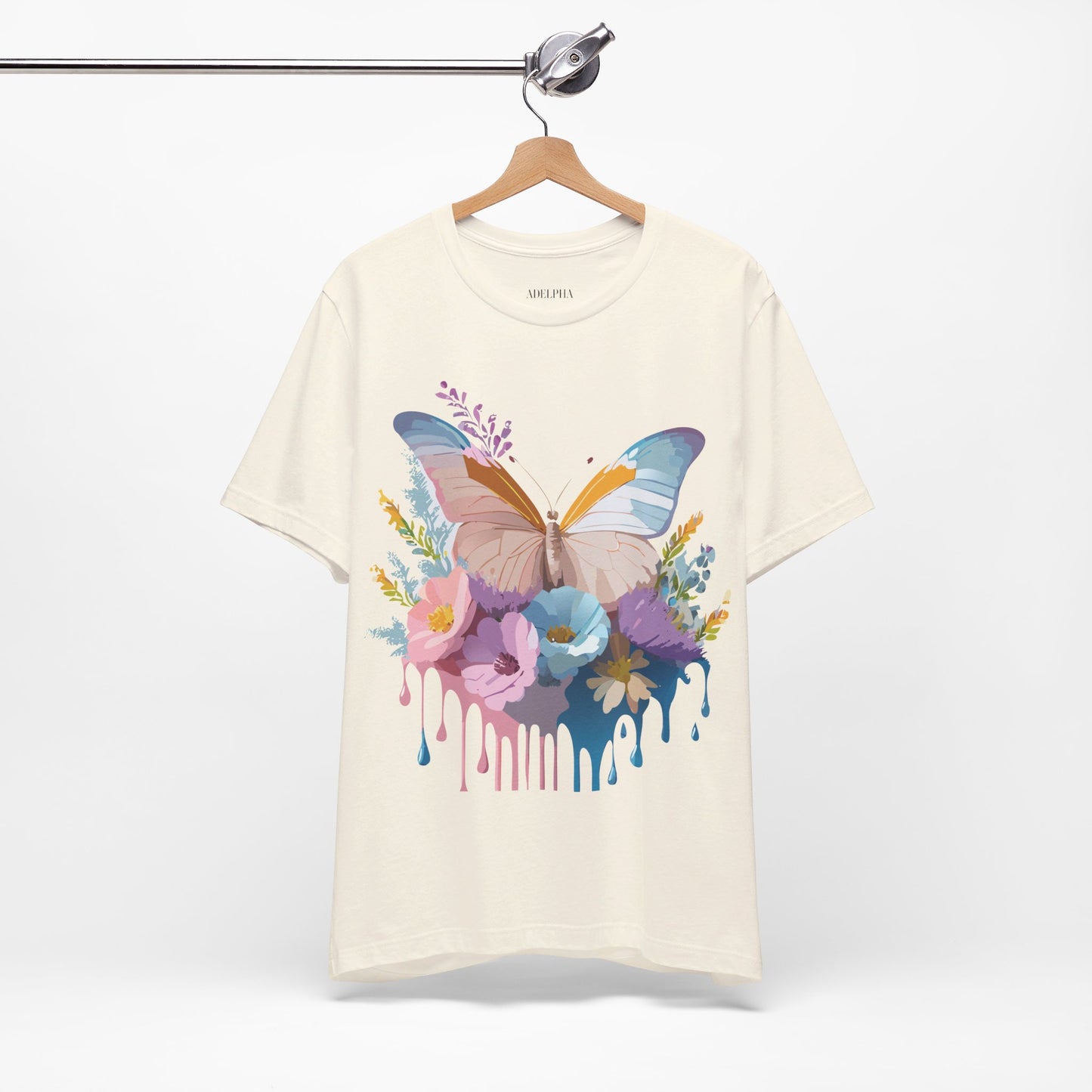 T-shirt en coton naturel avec papillon