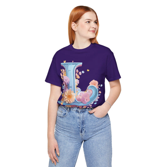 Natural Cotton Tee Shirt - Letters Collection - L Printify