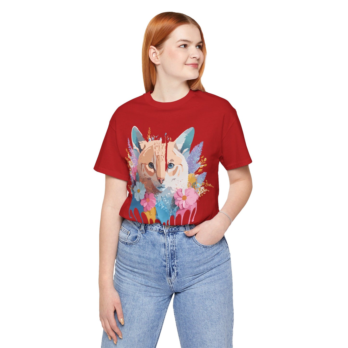 T-shirt en coton naturel avec chat