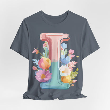 Natural Cotton Tee Shirt - Letters Collection - I Printify