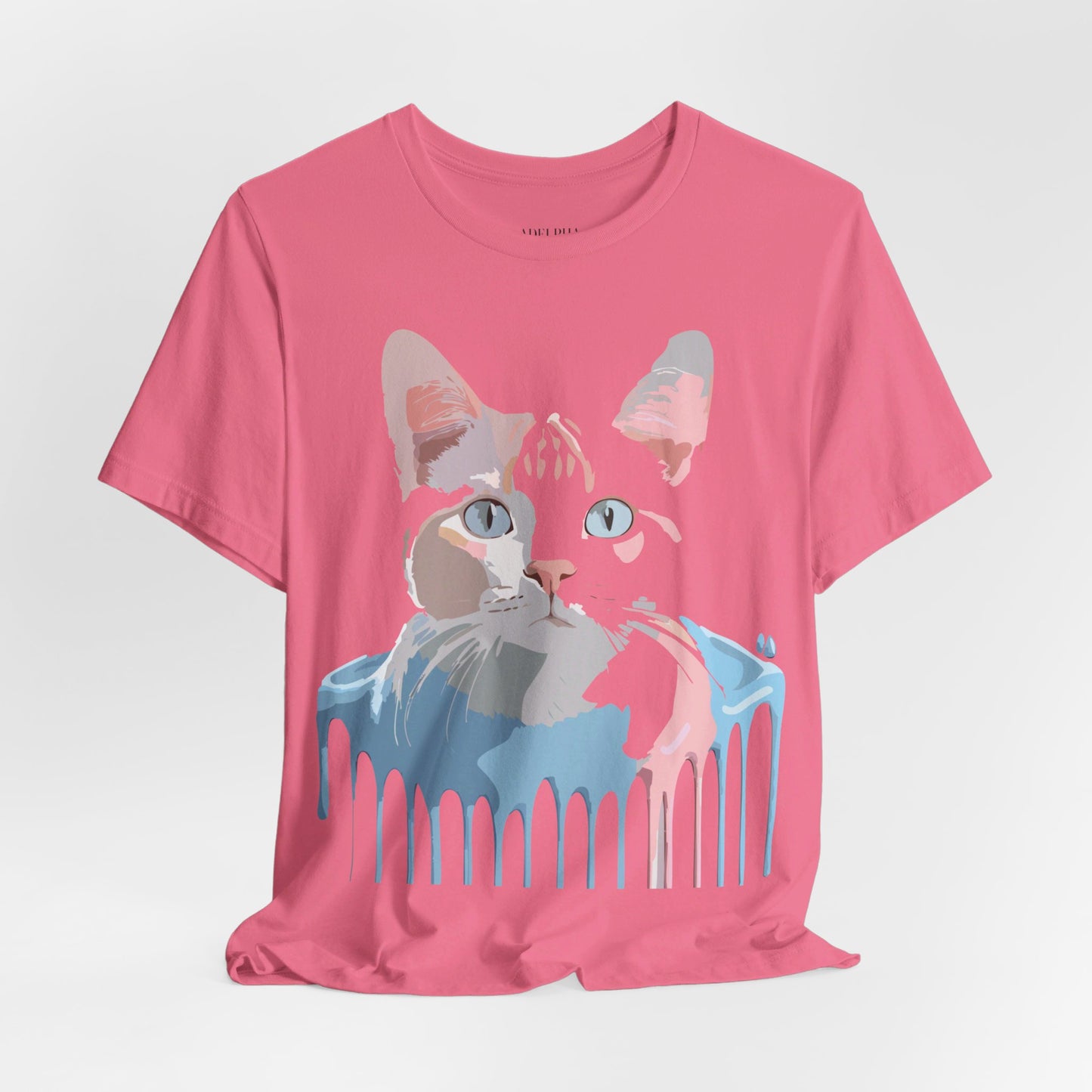 Natural Cotton Tee Shirt with Cat