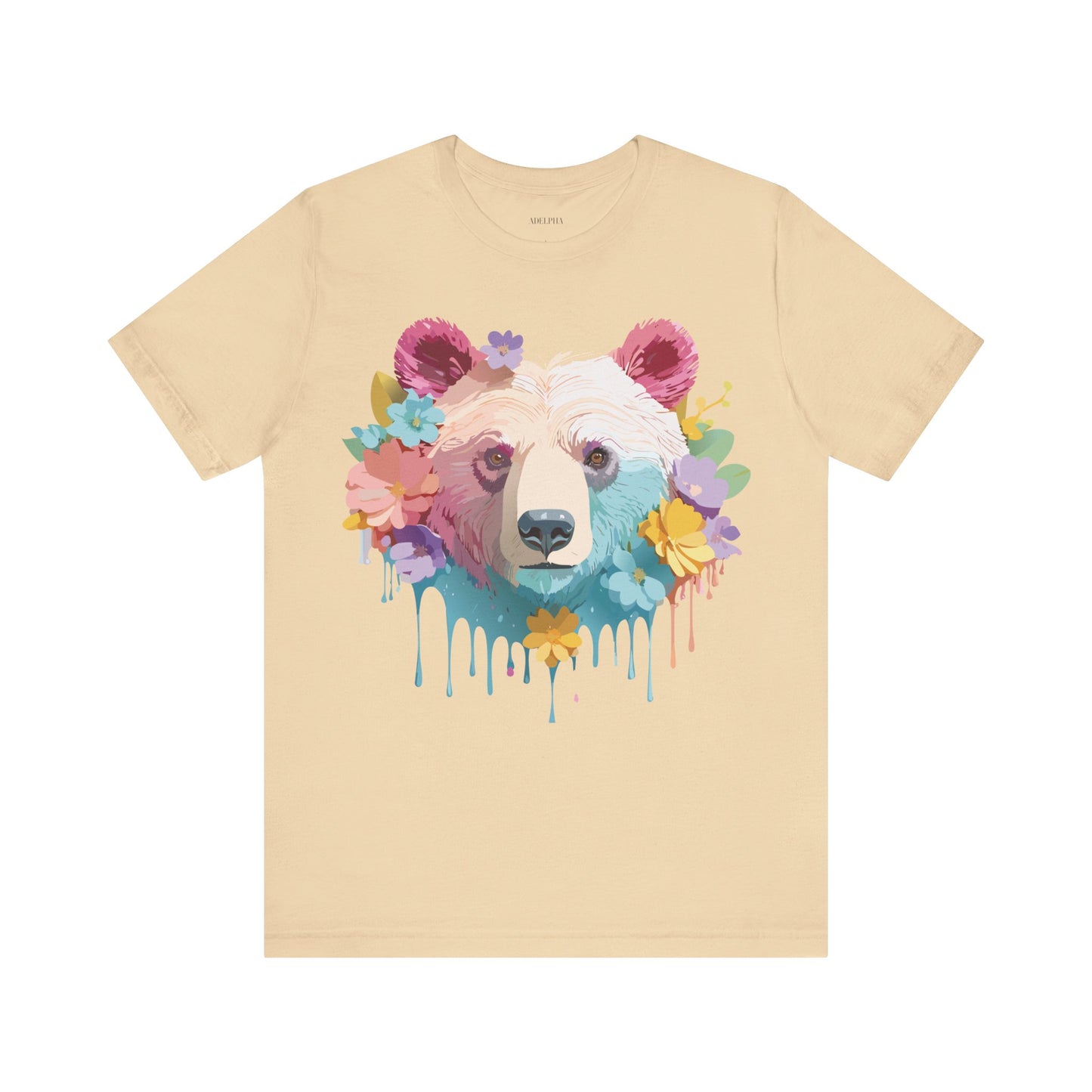 Natural Cotton Tee Shirt with Bear