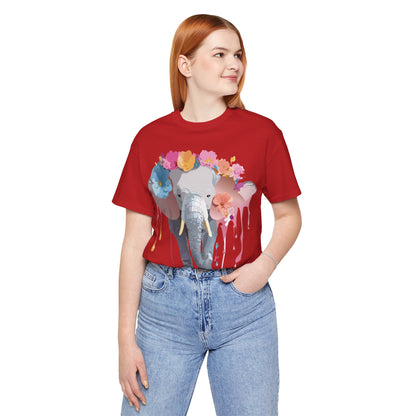 Natural Cotton Tee Shirt with Elephant Printify