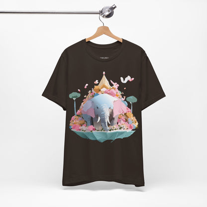 Natural Cotton Tee Shirt with Elephant Printify
