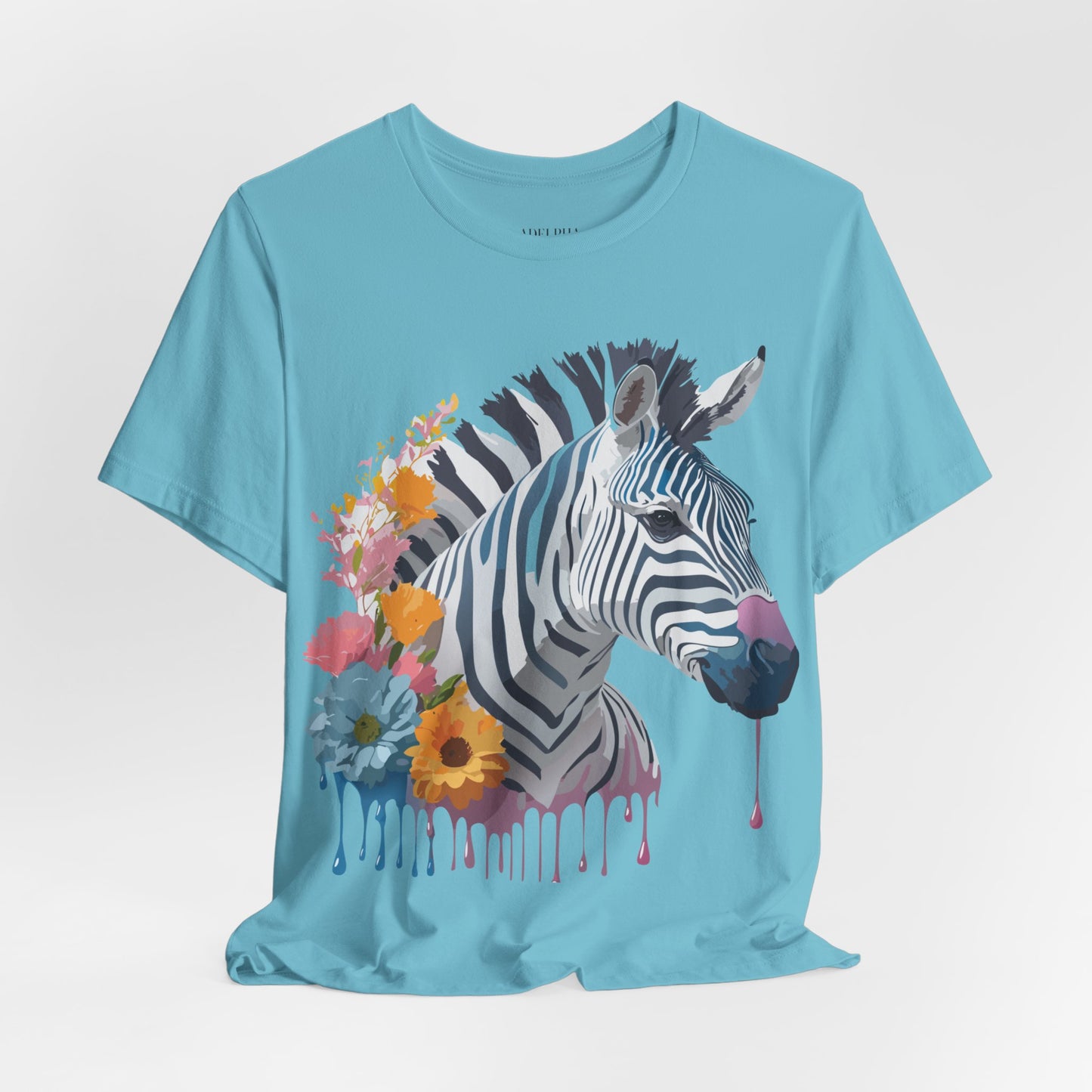 Natural Cotton Tee Shirt with Zebra