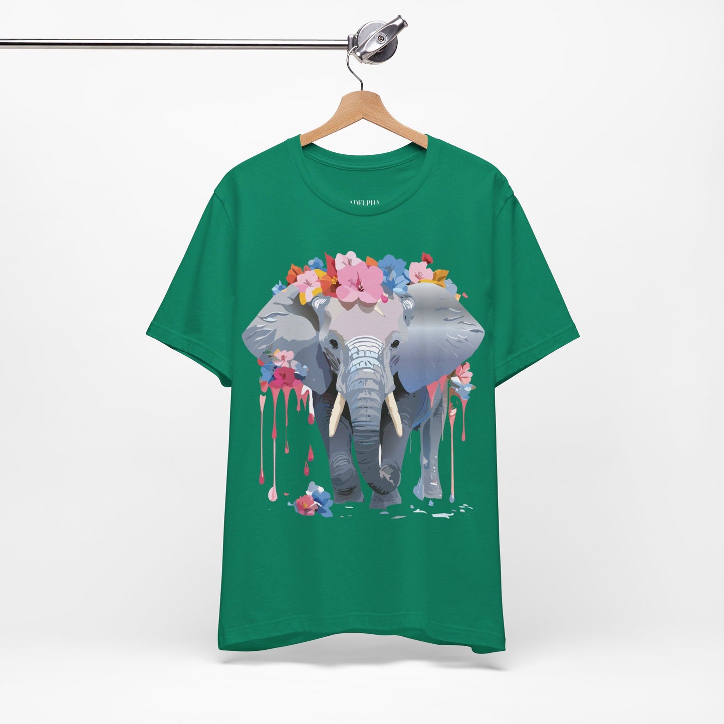 Natural Cotton Tee Shirt with Elephant