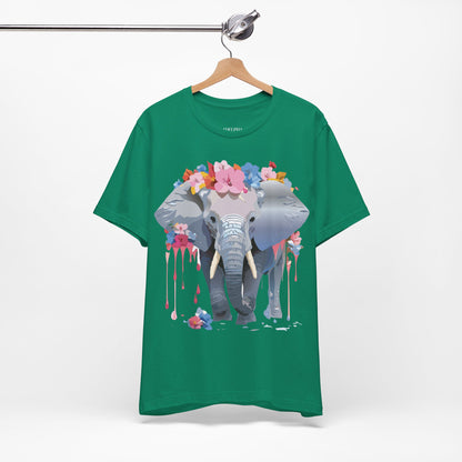 Natural Cotton Tee Shirt with Elephant Printify