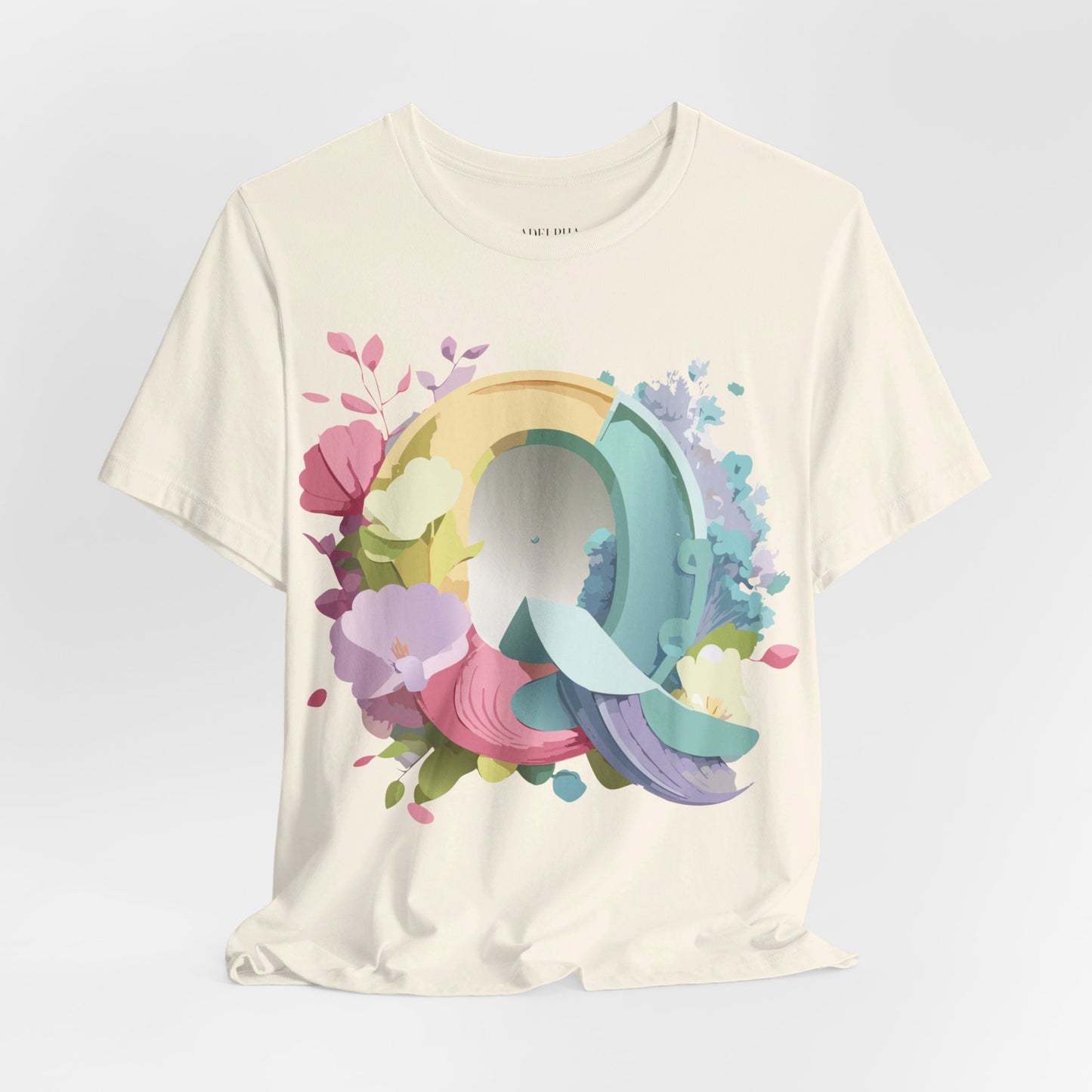 Natural Cotton Tee Shirt - Letters Collection - Q