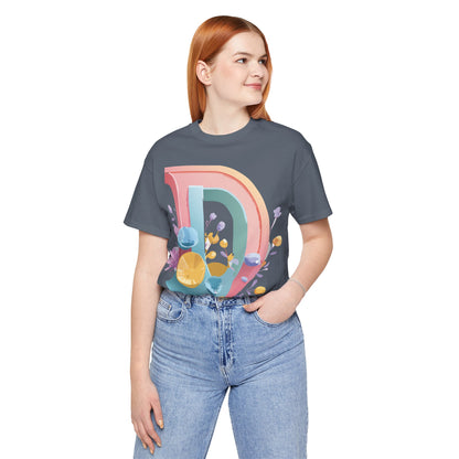 Natural Cotton Tee Shirt - Letters Collection - D Printify