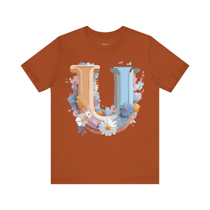 Natural Cotton Tee Shirt - Letters Collection - U Printify