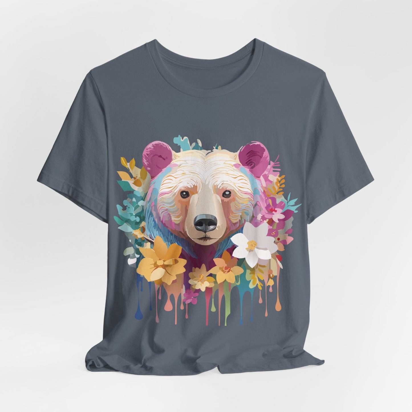 Natural Cotton Tee Shirt with Bear