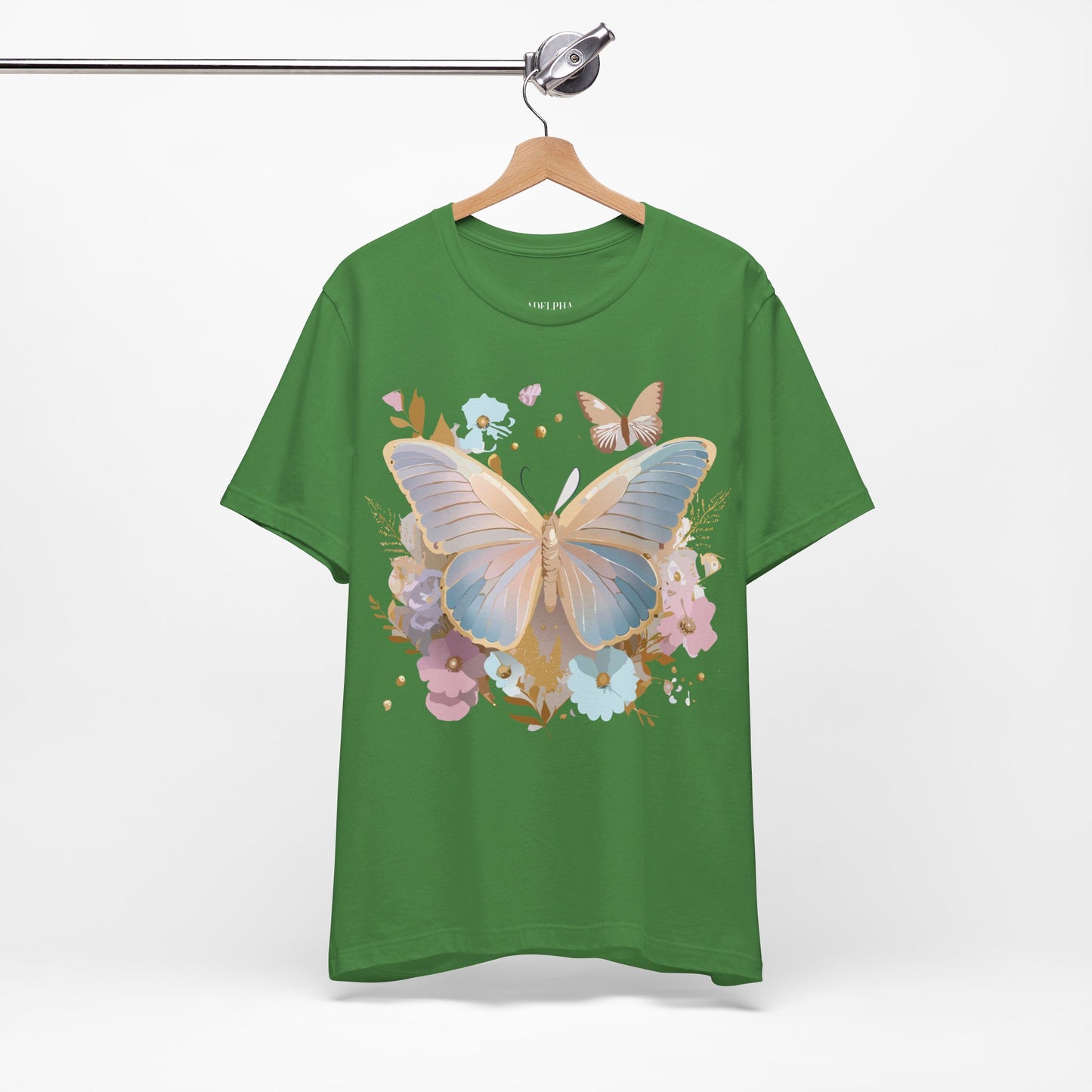 T-Shirt aus natürlicher Baumwolle mit Schmetterling