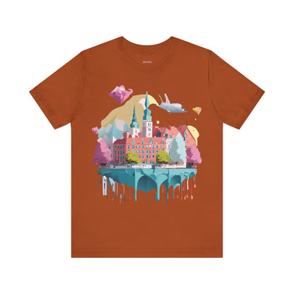 Natural Cotton Tee Shirt - Beautiful Places Collection - Warnemünde and Rostock - Germany Printify
