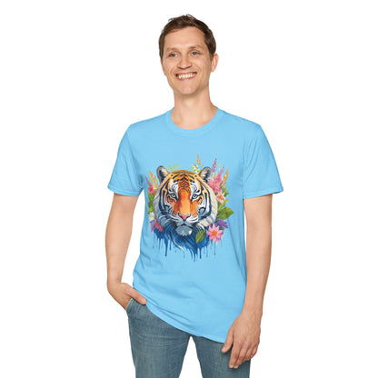 Tiger Print Unisex Gildan Softstyle Tee 64000 100 Percent Ring Spun Cotton