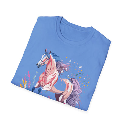 Horse Shirt Unisex Tee Animal Print Gildan Softstyle 64000 Ring Spun Cotton