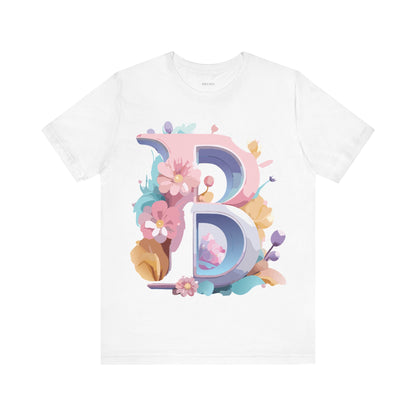 Natural Cotton Tee Shirt - Letters Collection - B Printify