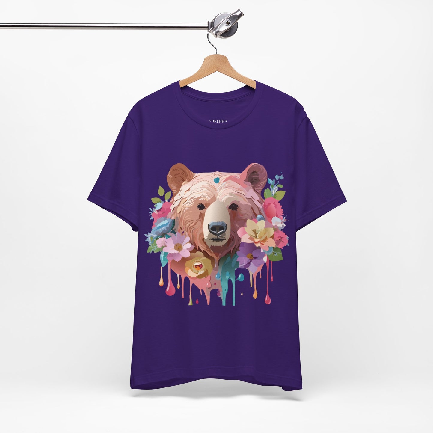 Natural Cotton Tee Shirt with Bear