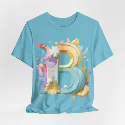 Natural Cotton Tee Shirt - Letters Collection - B Printify