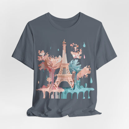 Natural Cotton Tee Shirt - Beautiful Places Collection - Paris Printify