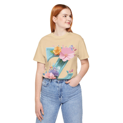 Natural Cotton Tee Shirt - Letters Collection - Z Printify