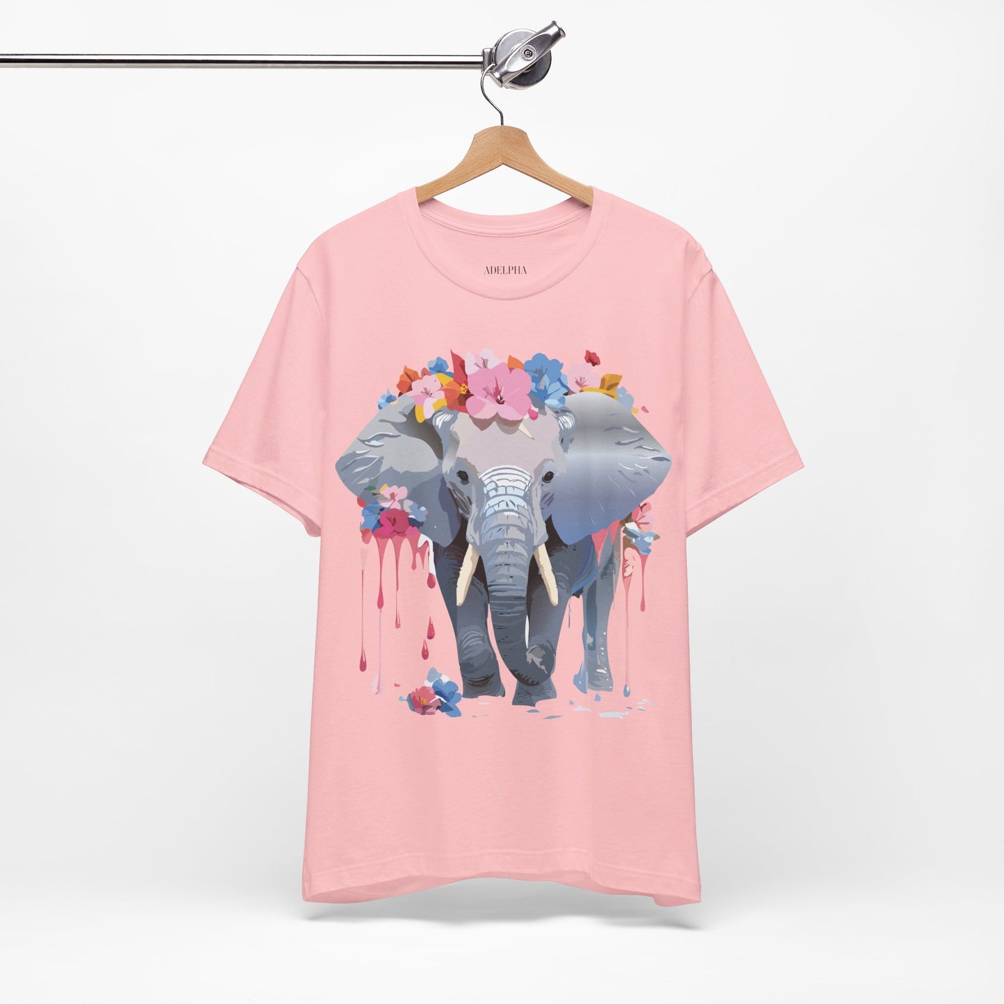 T-shirt en coton naturel avec motif éléphant