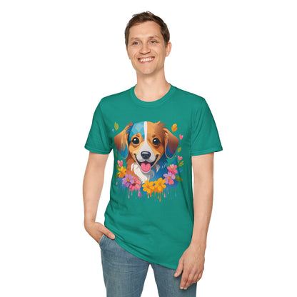 Dog Shirt Unisex Animal Tee 100 Percent Cotton Gildan Softstyle 64000