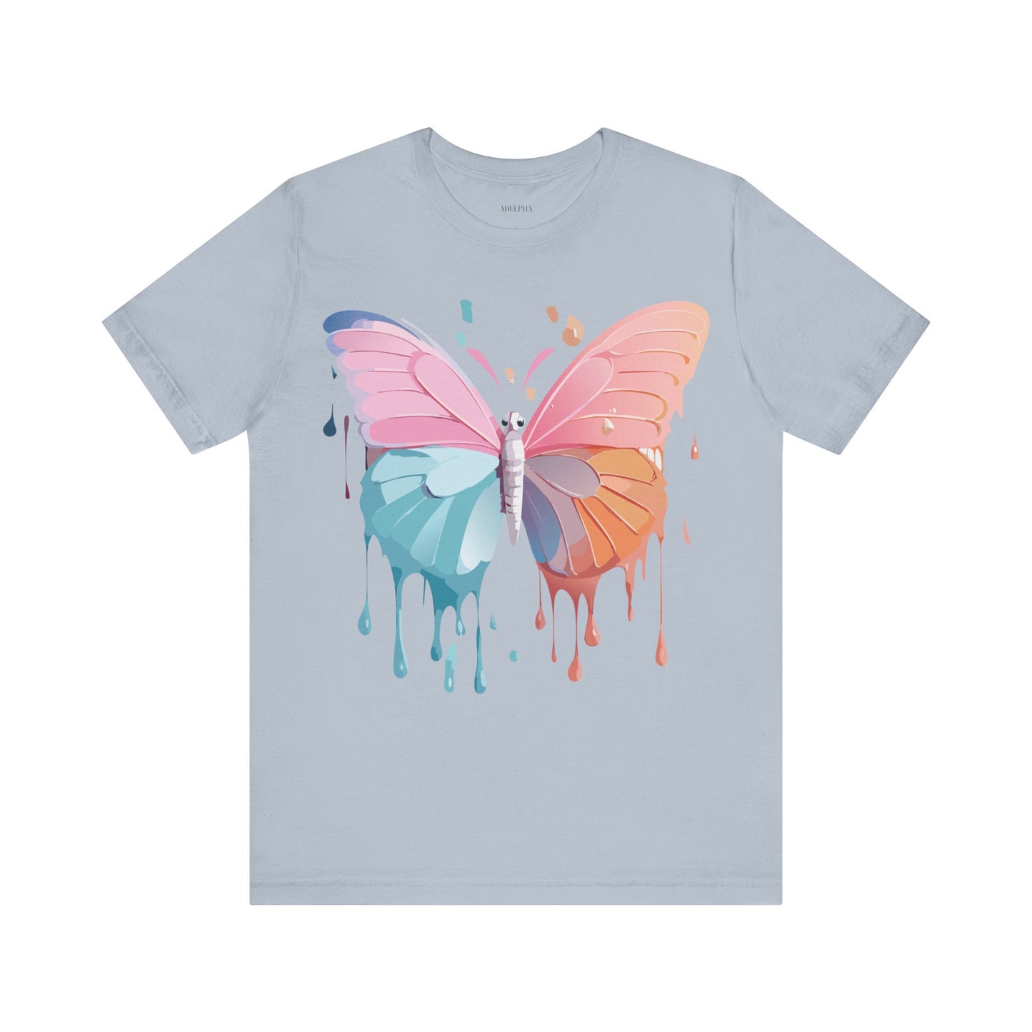 Natural Cotton Tee Shirt with Butterfly