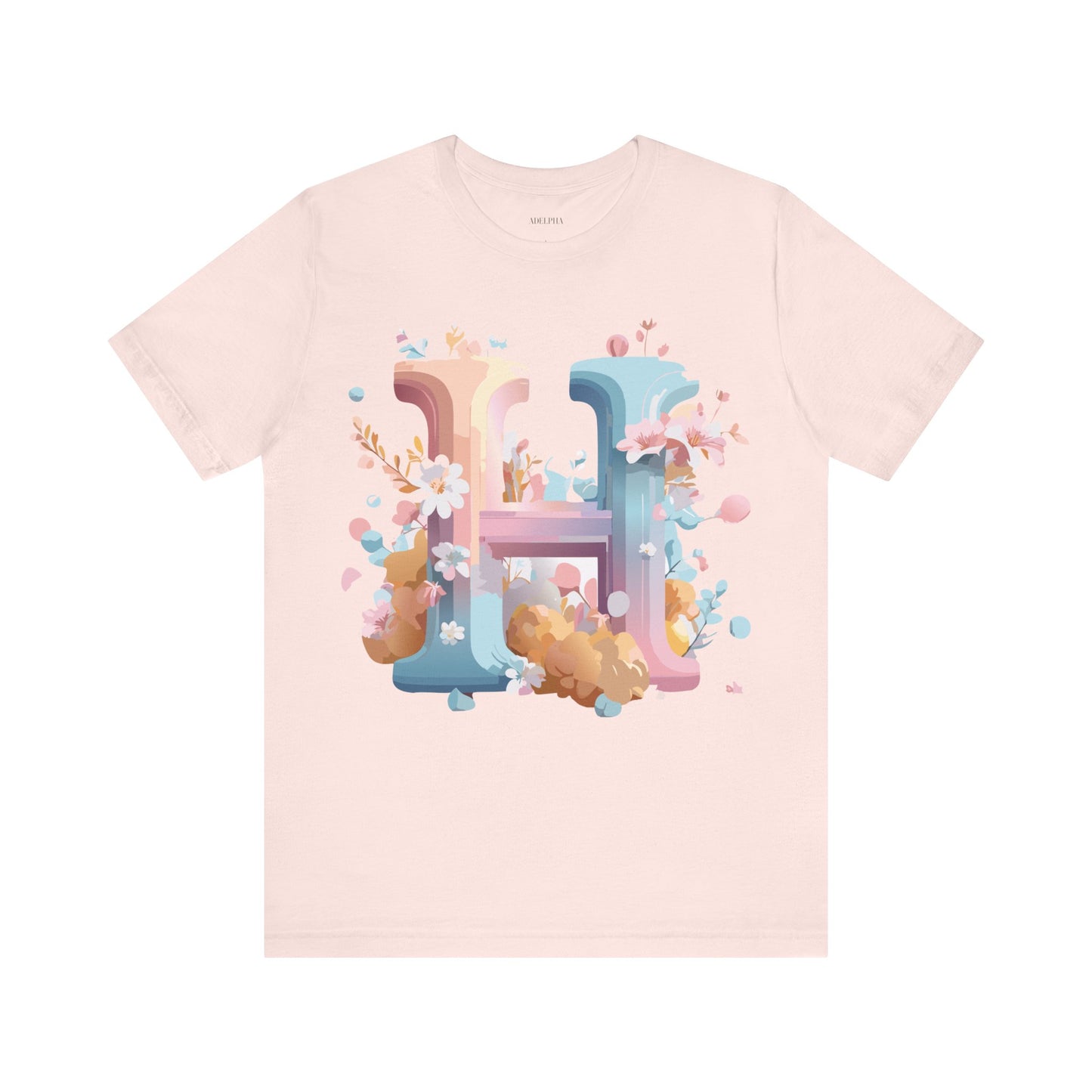 Natural Cotton Tee Shirt - Letters Collection - H