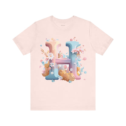 Natural Cotton Tee Shirt - Letters Collection - H Printify