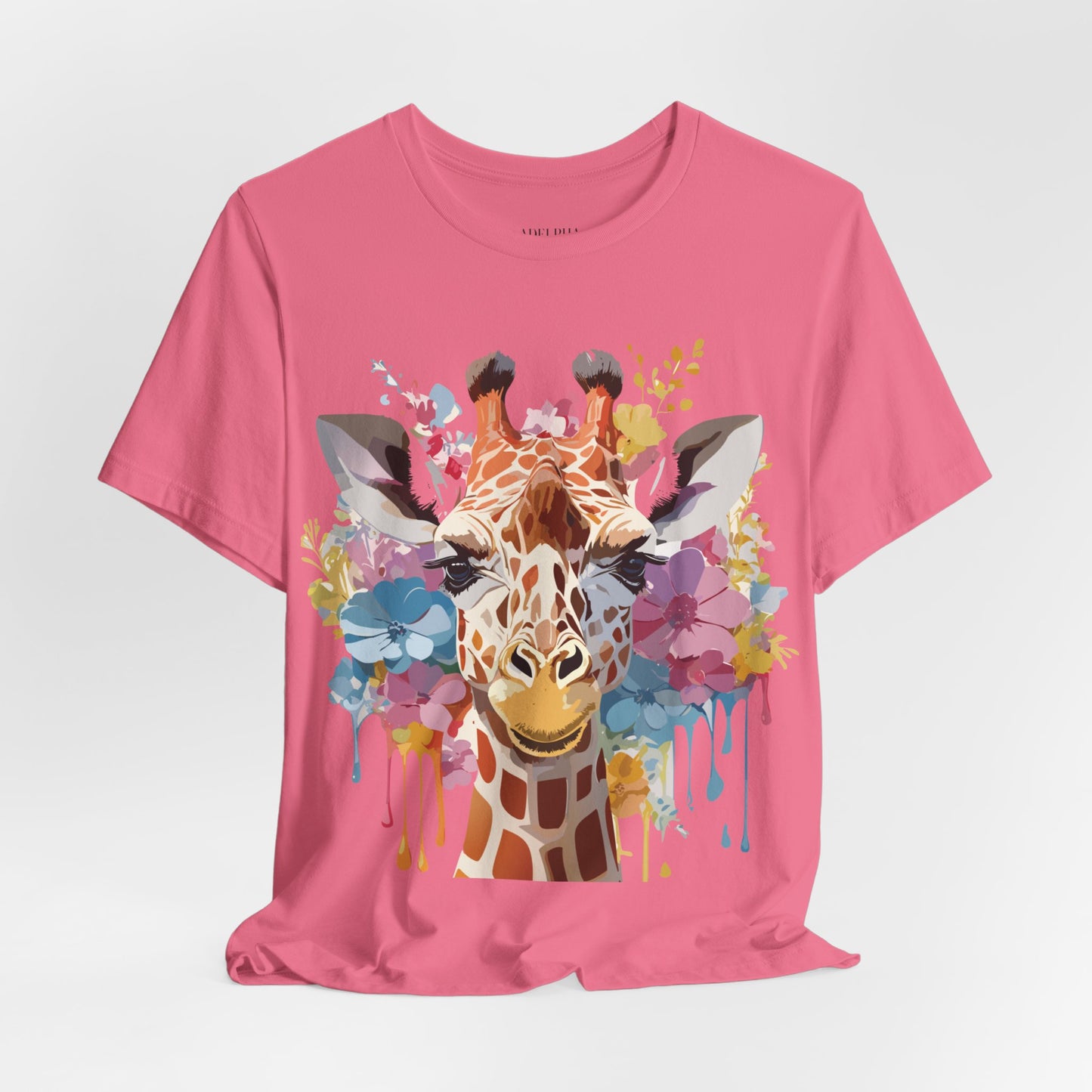 Natural Cotton Tee Shirt with Giraffe