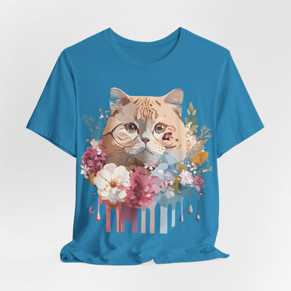 Natural Cotton Tee Shirt with Cat Printify