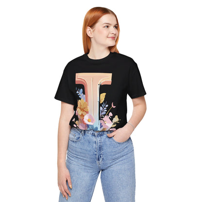 Natural Cotton Tee Shirt - Letters Collection - I Printify
