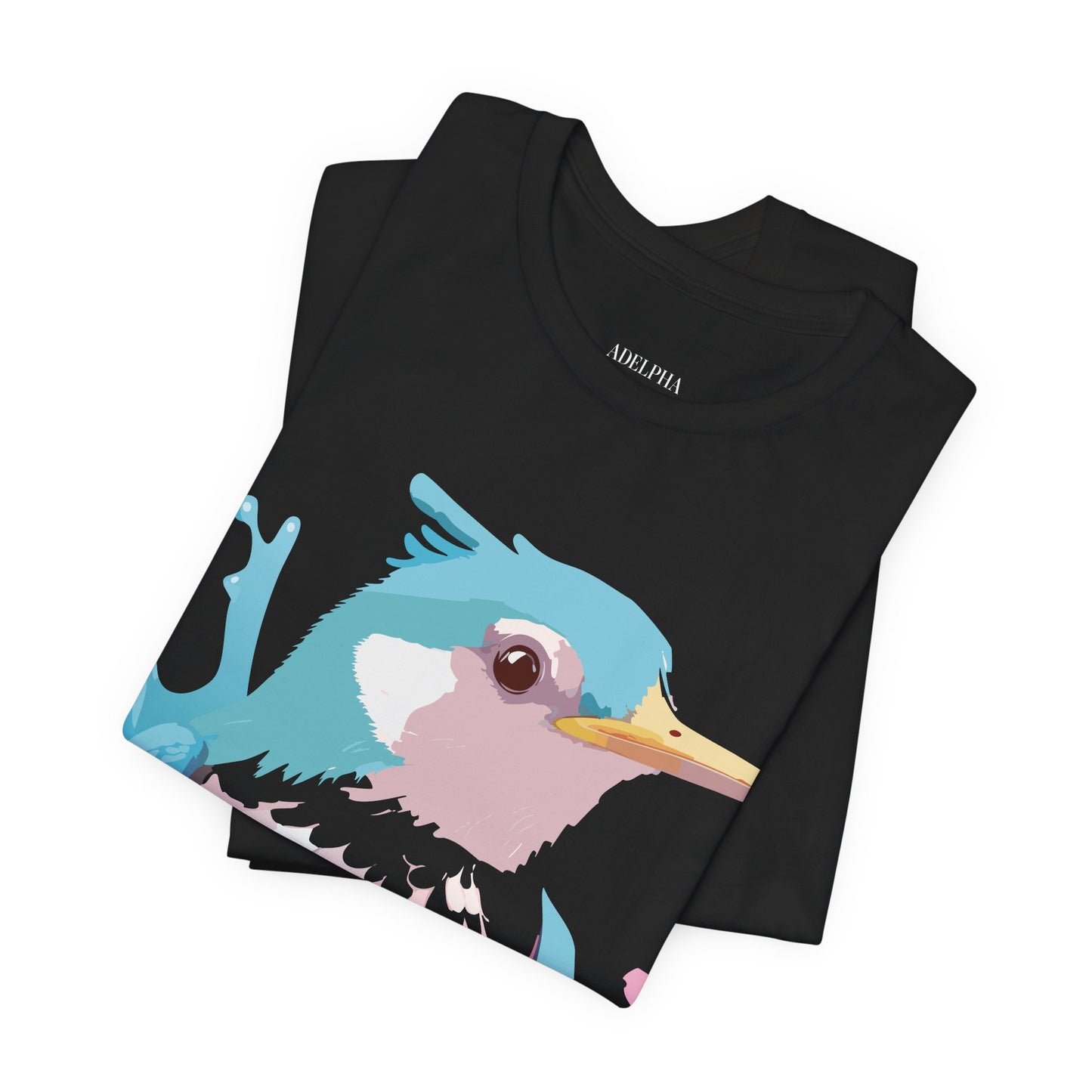 Natural Cotton Tee Shirt with Bird