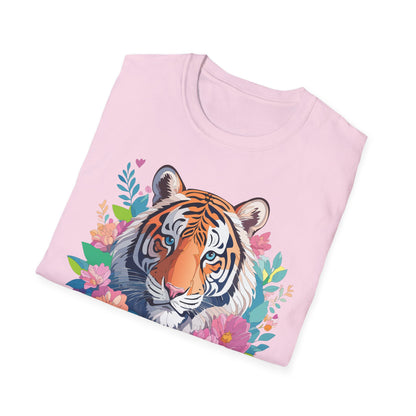 Tiger Themed Unisex Cotton Short Sleeve T Shirt Animal Print Tee