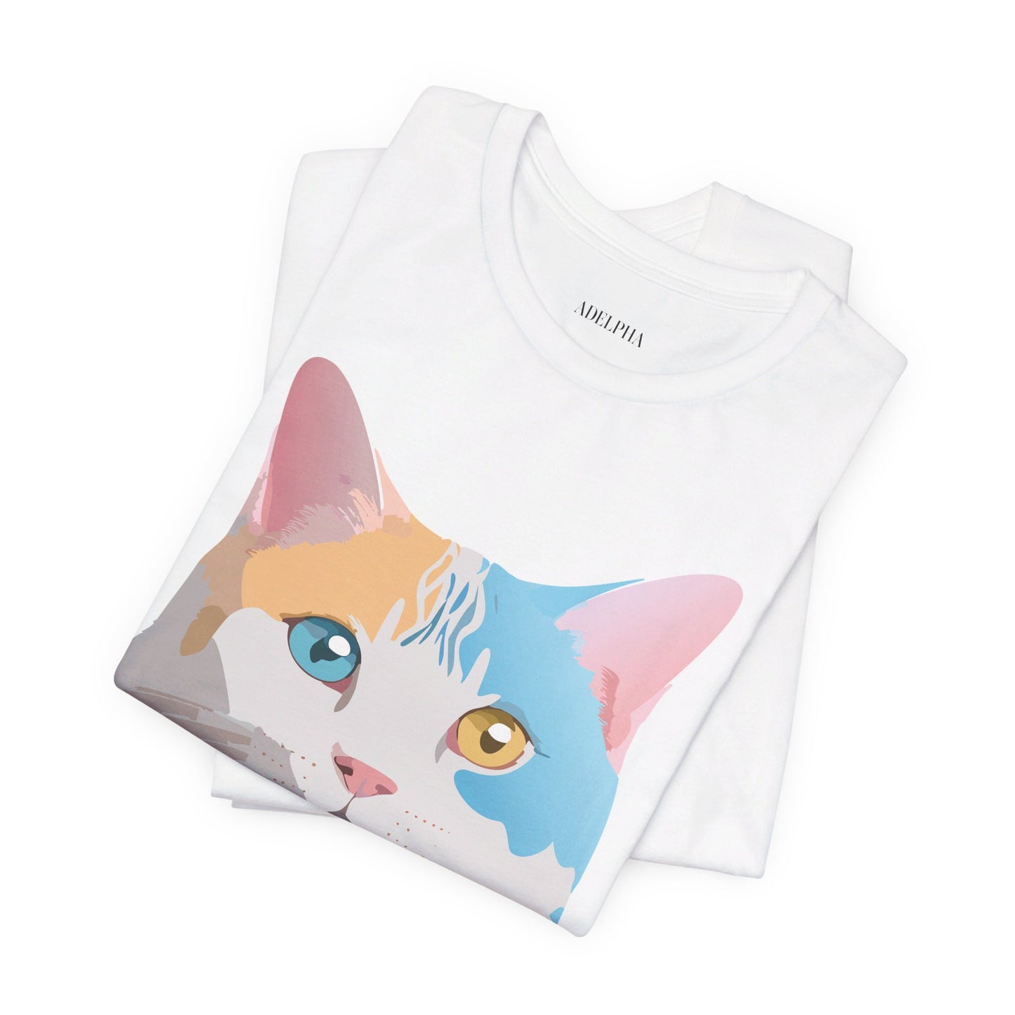 T-shirt en coton naturel avec chat