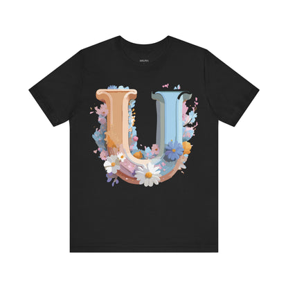 Natural Cotton Tee Shirt - Letters Collection - U Printify
