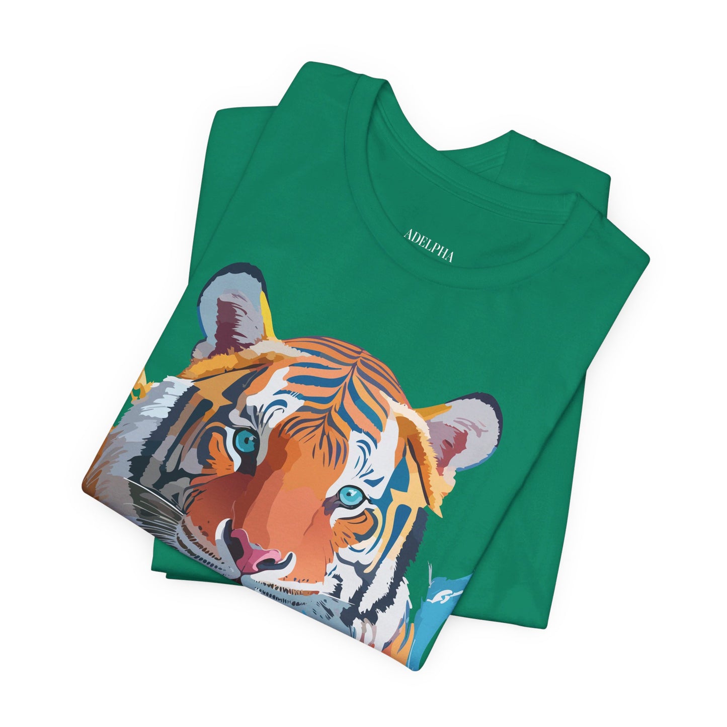 Natural Cotton Tee Shirt with Tiger