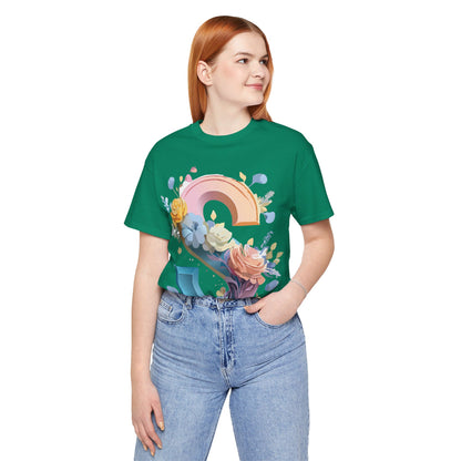 Natural Cotton Tee Shirt - Letters Collection - S Printify
