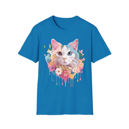 Cat Shirt Unisex Softstyle Tee 100 Percent Ring Spun Cotton Kitten Tee