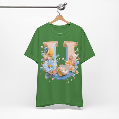 Natural Cotton Tee Shirt - Letters Collection - U Printify