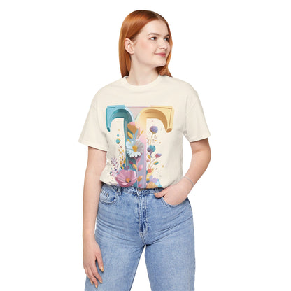Natural Cotton Tee Shirt - Letters Collection - T Printify