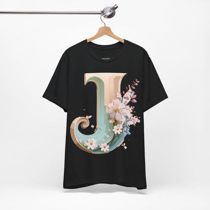 Natural Cotton Tee Shirt - Letters Collection - J Printify