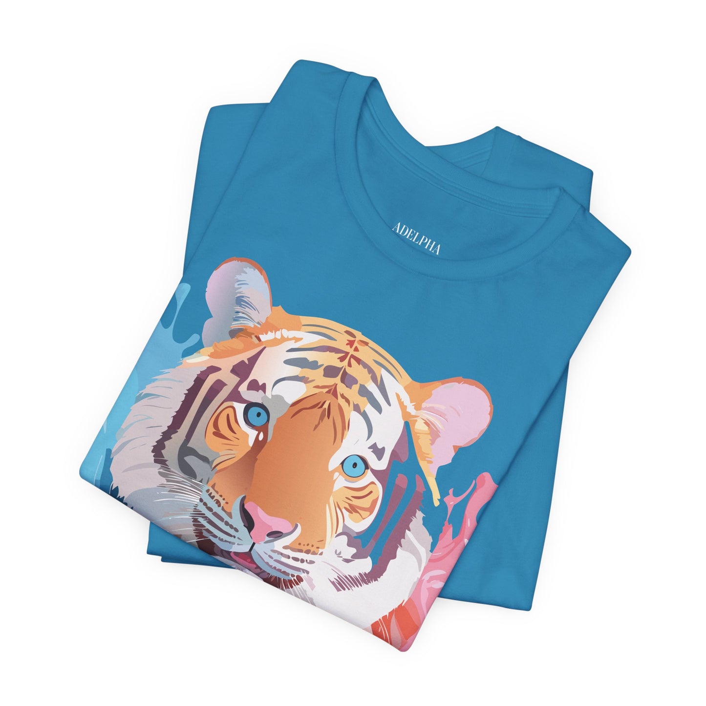 Natural Cotton Tee Shirt with Tiger