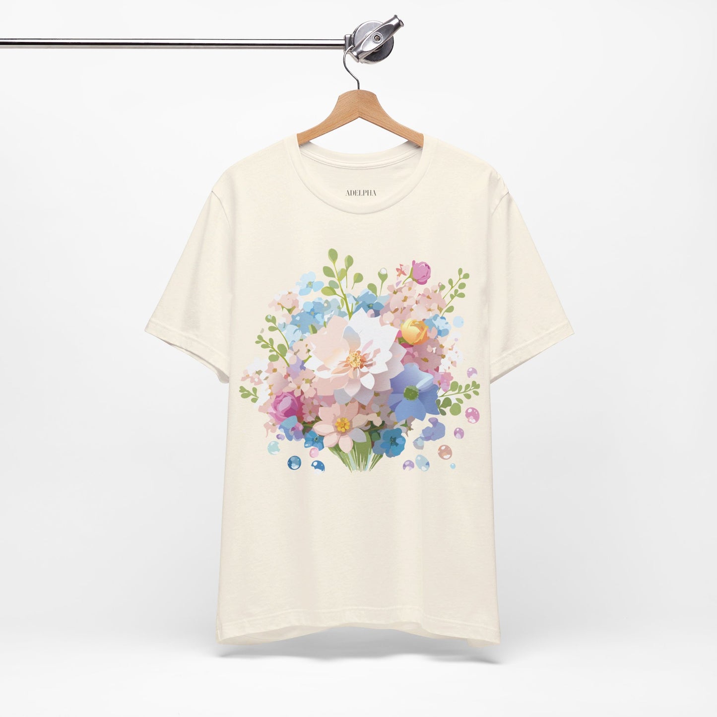 T-Shirt aus natürlicher Baumwolle mit Blumen