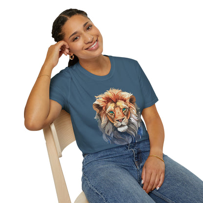 Floral Lion Shirt Unisex Tee Softstyle Gildan 64000 Comfort Fit