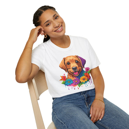 Unisex Dog Shirt With Animals Tee Softstyle Gildan 64000 Comfort Fit