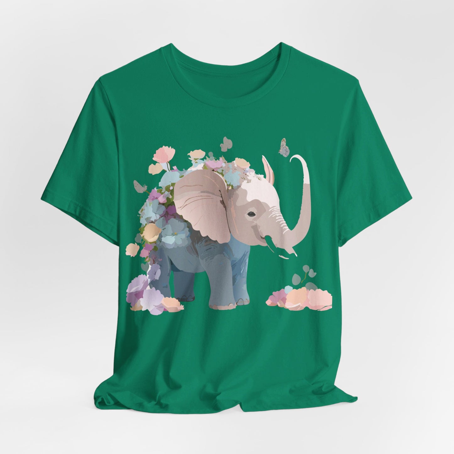 T-shirt en coton naturel avec motif éléphant