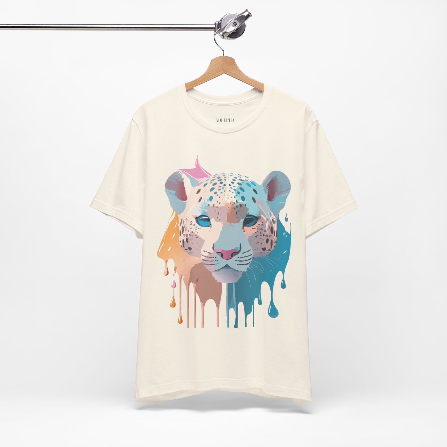 Natural Cotton Tee Shirt with Cheetah