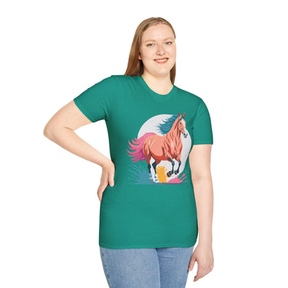 Unisex Horse Shirt Tee Gildan Softstyle 64000 Premium Ringspun Cotton
